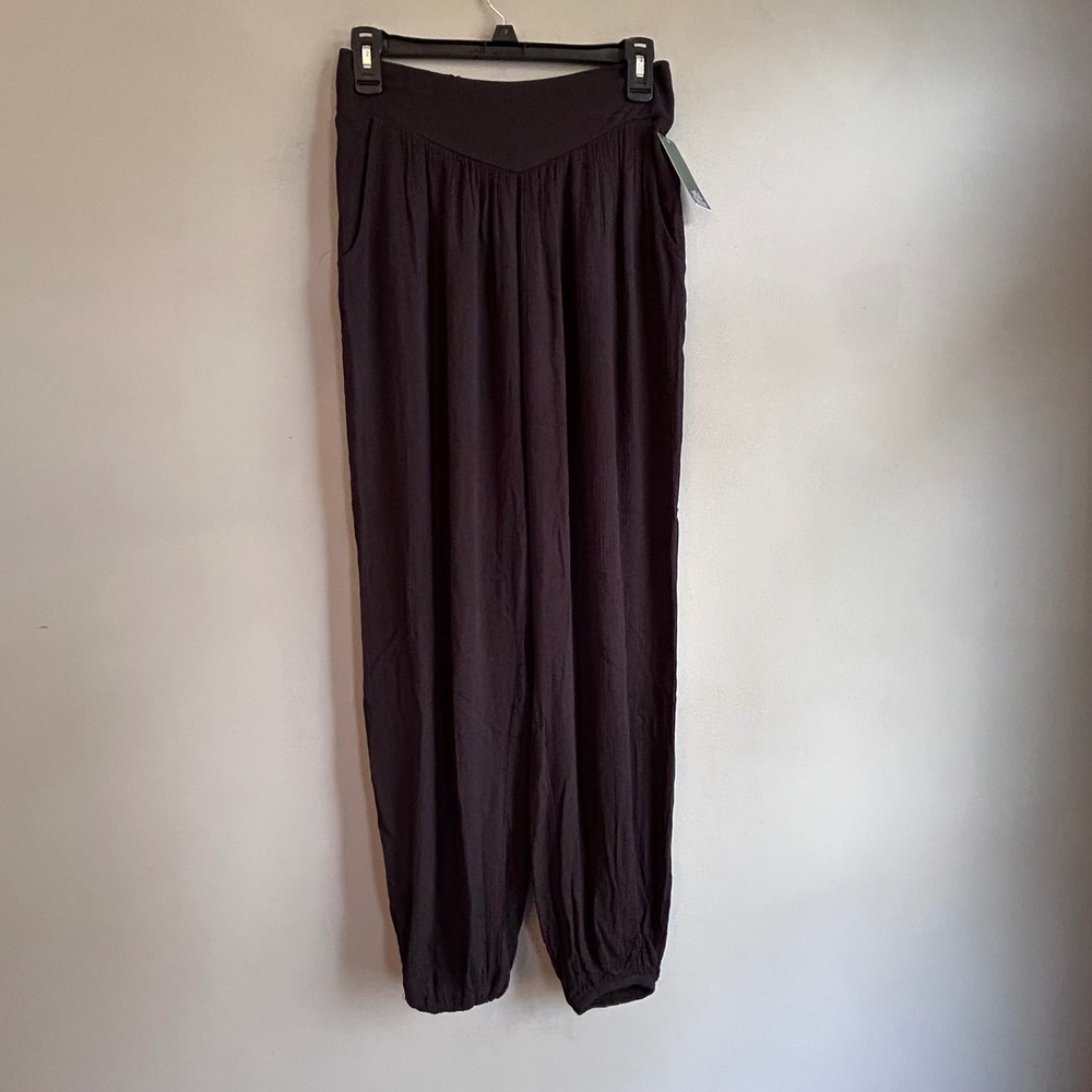Wild Fable Black Rayon Harem Pants Smocked Waist Joggers TARB343J Womens Small